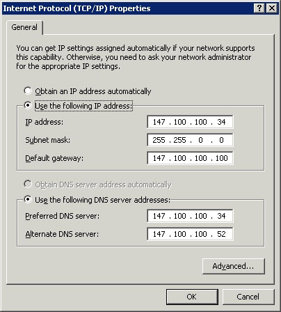The Internet Protocol (TCP/IP) Properties sheet