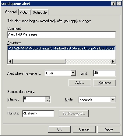 Exchange 2003 Performance Monitor counter