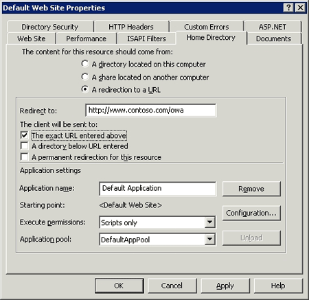 Enter the OWA URL that you'd like to redirect users to