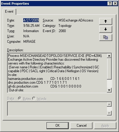 DSAccess service test results