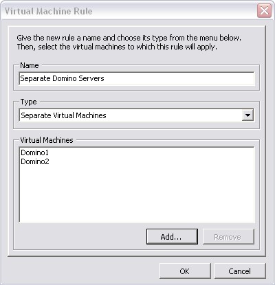 VM affinity rules