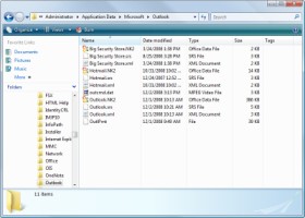 familiar Outlook files