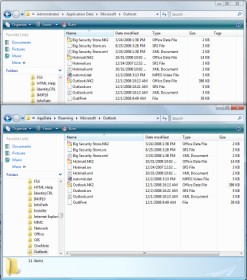 Mapping to \Users\user name\AppData\Roaming\Microsoft\Outlook 