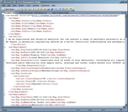 Determining the schema associated with an XML document.