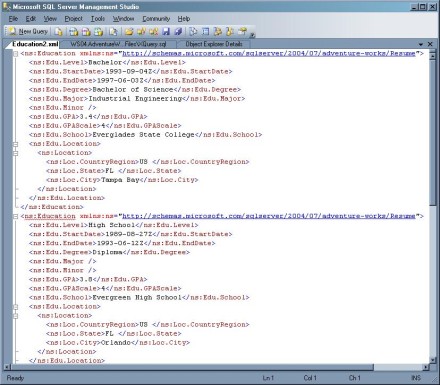 Once the namespace is declared, specify which XML elements to retrieve.