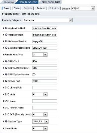 Connector settings