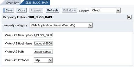Web AS settings