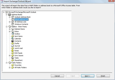 Global Address List option
