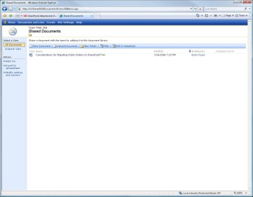 Microsoft SharePoint document library.