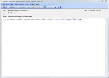 Direct link to the Microsoft SharePoint document workspace.