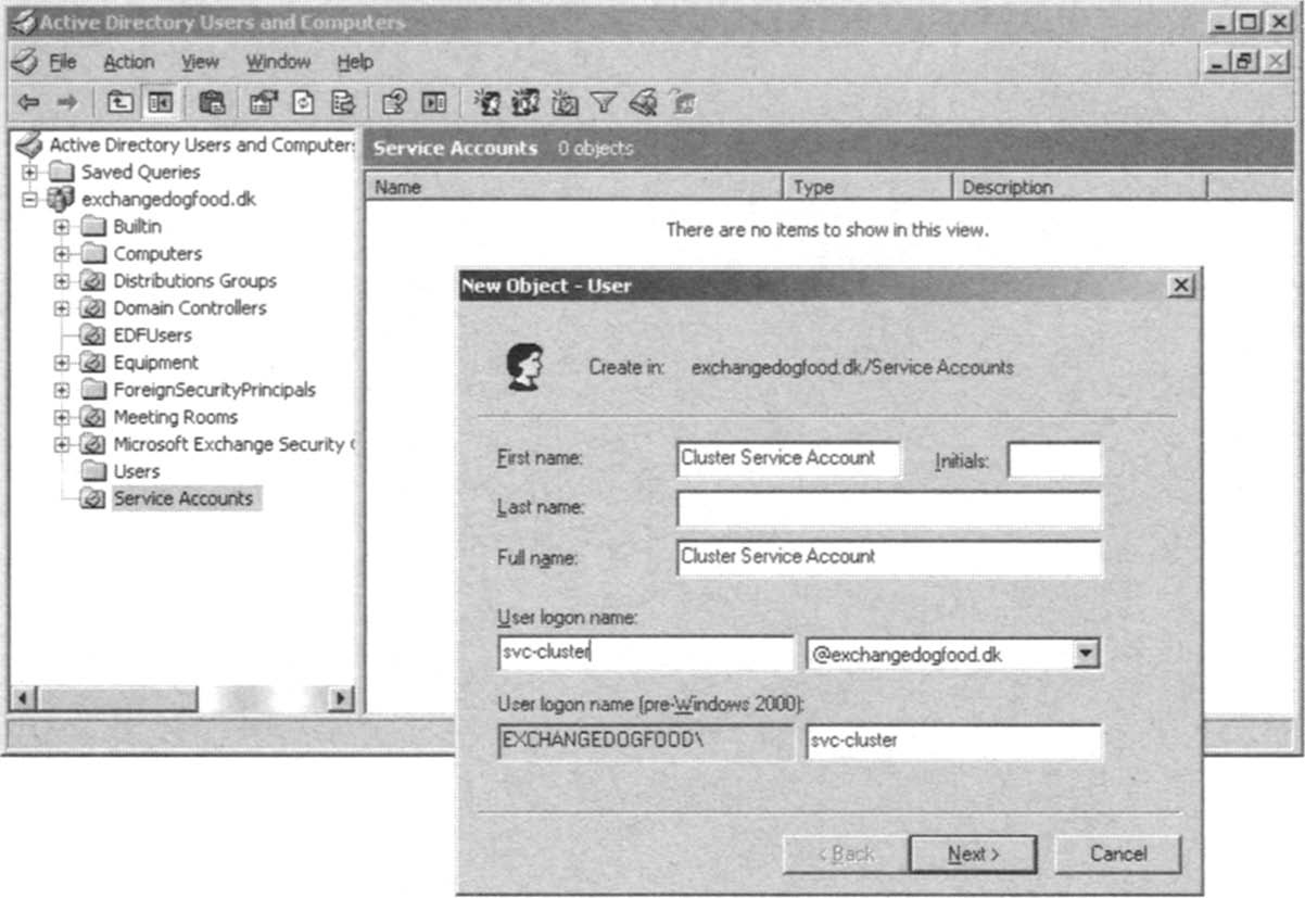 Creating the Cluster Service Account