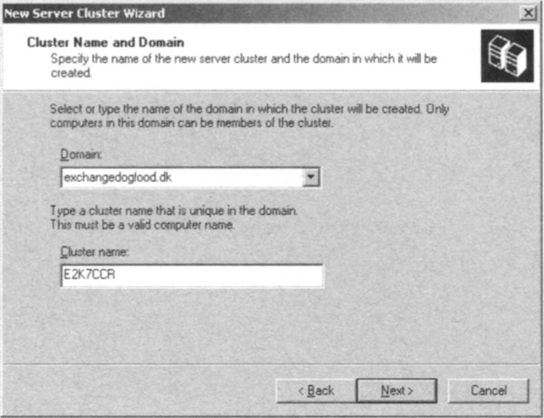Specifying the Cluster Name and Domain