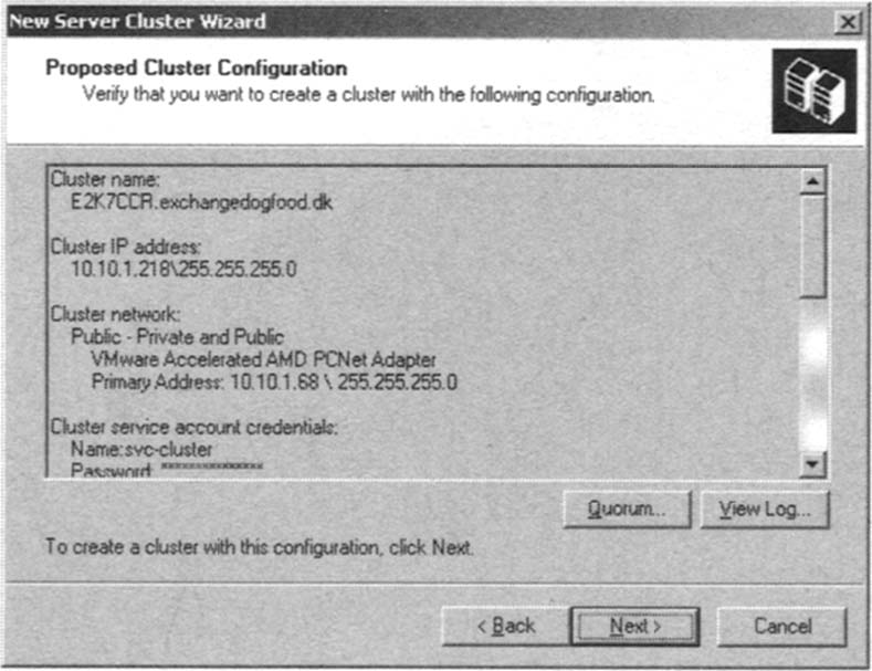 Proposed Cluster Configuration