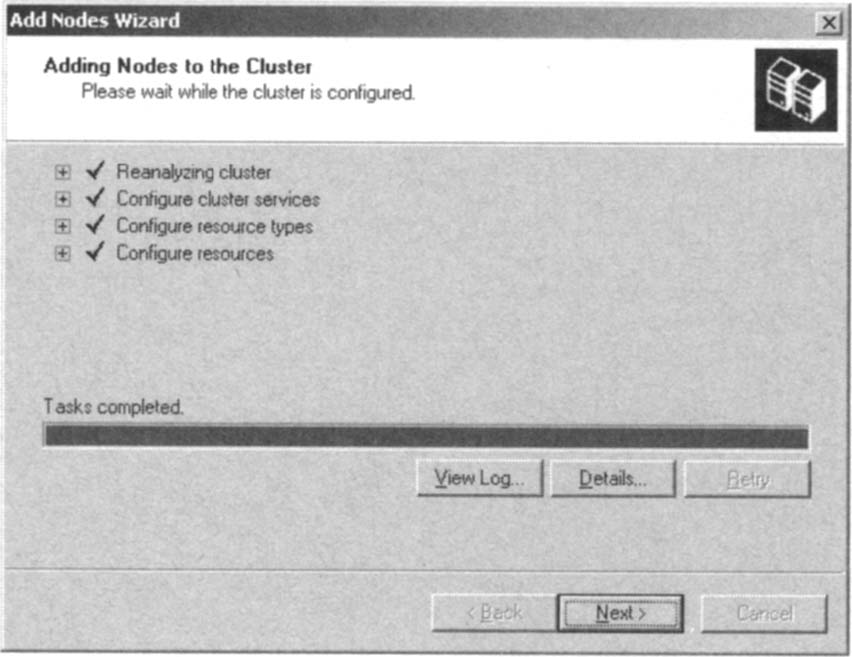  The Cluster Is Configured for the Second Node