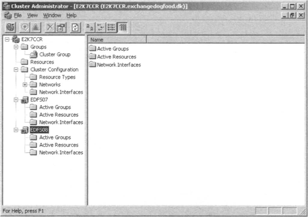 Cluster Administrator with Two Nodes
