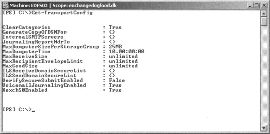 Transport Configuration Settings