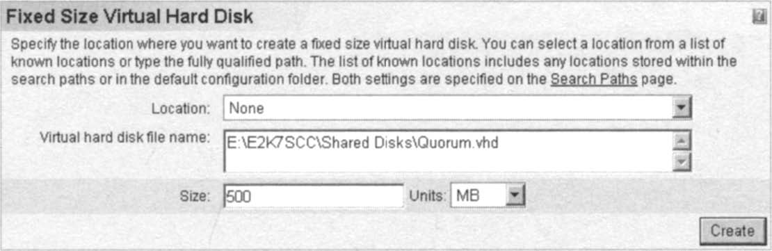 Specifying the Virtual Hard Disk Filename and Size