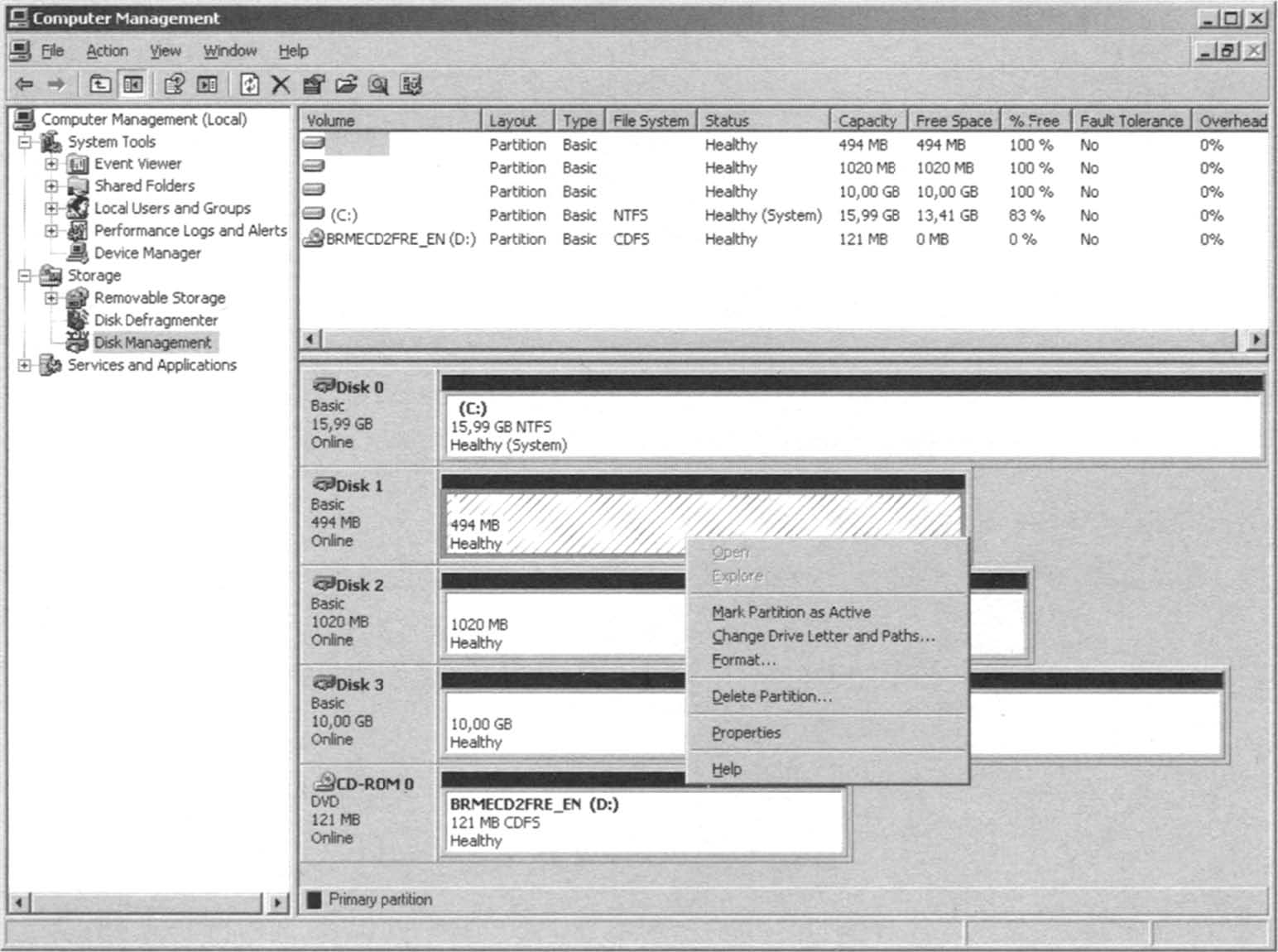 Allocating Drive Letters to the New Partitions on the Second Node