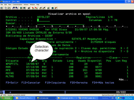 iSeries XCPYSPLF example screenshot