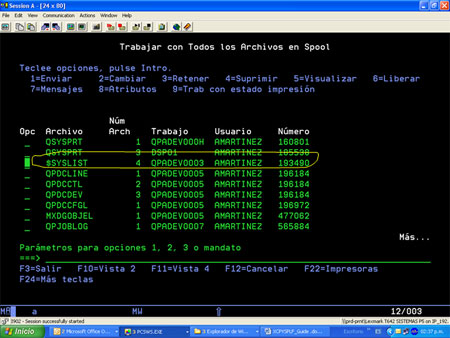 iSeries XCPYSPLF example screenshot
