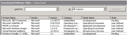 The SCCM Inventoried Software Titles option