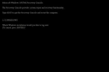 The Recovery Console lists every Windows installation that it is able to locate.