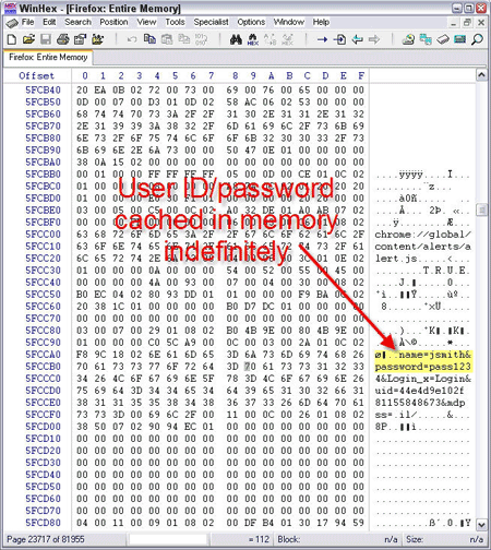 Uncover saved passwords with a hex editor