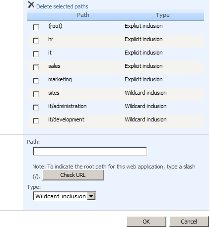 SharePoint managed path types