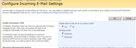 Configure SharePoint incoming email in Active Directory and Microsoft Exchange