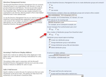 SharePoint Directory Management Service