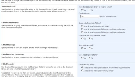 Enable incoming email to a SharePoint library