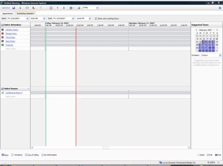 Scheduling Assistant screen