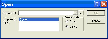 ClusDiag opens dialog specifying