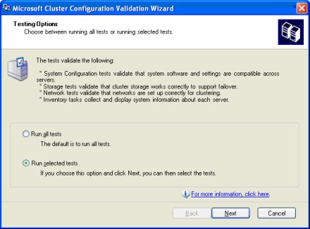 ClusPrep customization dialog