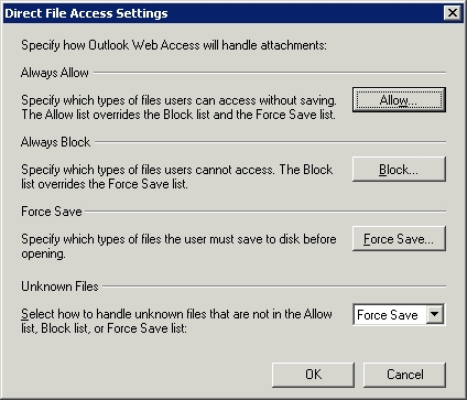 Control the file attachments users can open in OWA