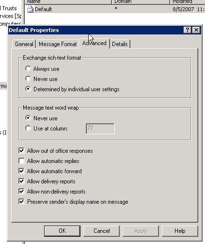 Enable automatic email forwarding in Microsoft Exchange Server