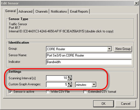 PRTG router poll frequency
