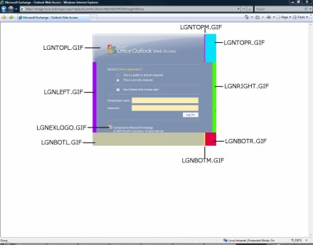 Exchange Server 2007 OWA re-colored sign-on screen