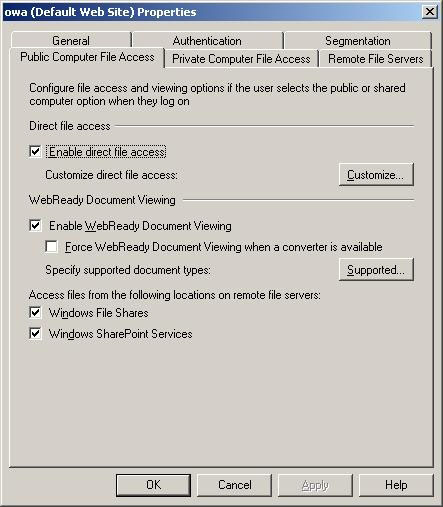 Exchange Server OWA WebReady Document View