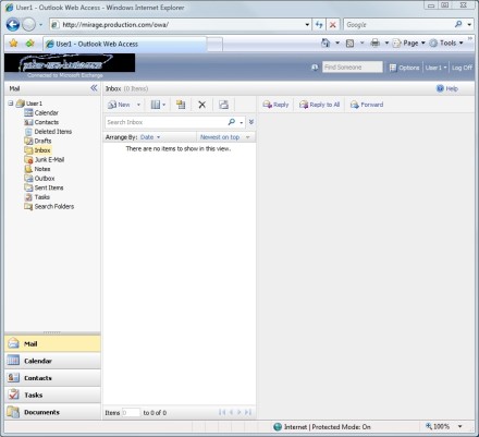 Exchange Server OWA header bar