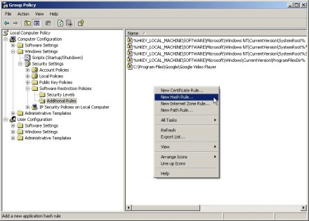 Create executable restrictions using Group Policy