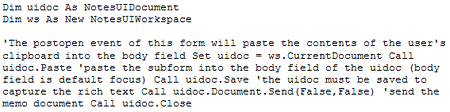 LotusScript to post into 'TempForm'