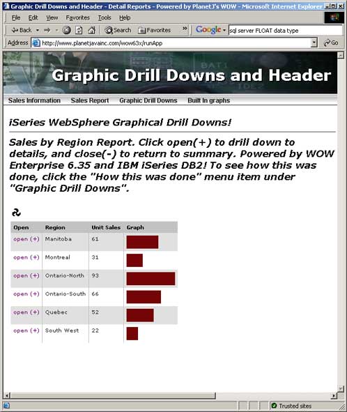 sample Java web graphic on iSeries