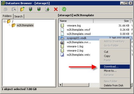 download files from VMware datastore browser