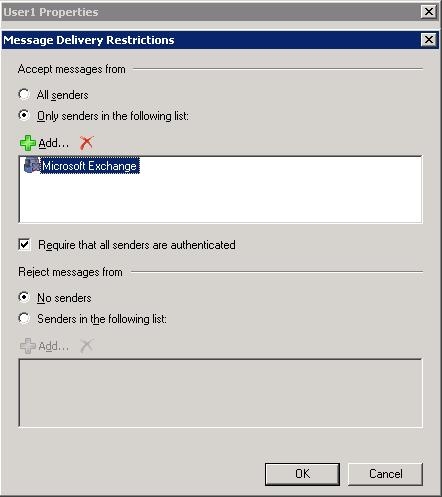 Exchange server message delivery restrictions for the journaling mailbox