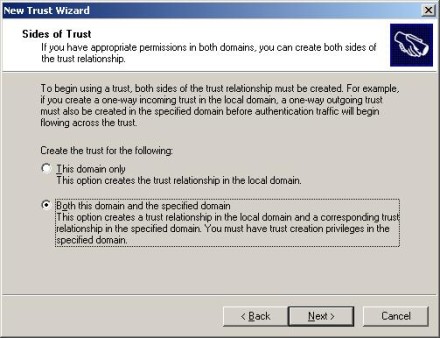 Sides of Trust dialog