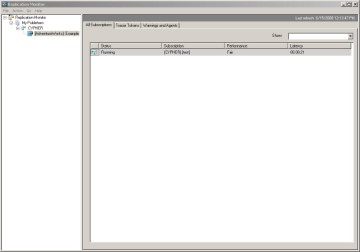 Click on Replication, then Launch Replication Monitor for a view of system activity