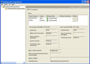Once database mirroring is set up, Launch Database Mirroring Monitor.