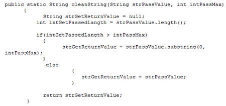 Java to shorten a string