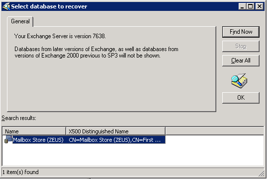 Select database